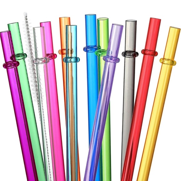 *NEW* 21 Colourful Reusable Straws + 1 Cleaning Brush - Picture 1 of 8